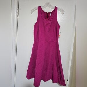 NWT Old Navy Size L Plum Purple Sleeveless Quilted Fit & Flare Back Zip Dress